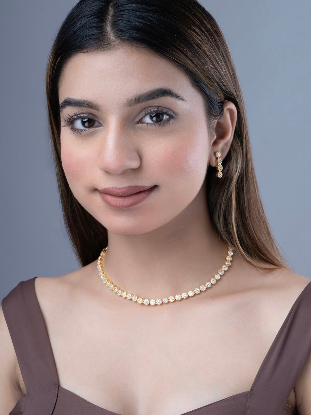 Necklace - Orchid Symphony Gold Plated Necklace - Opal Touch