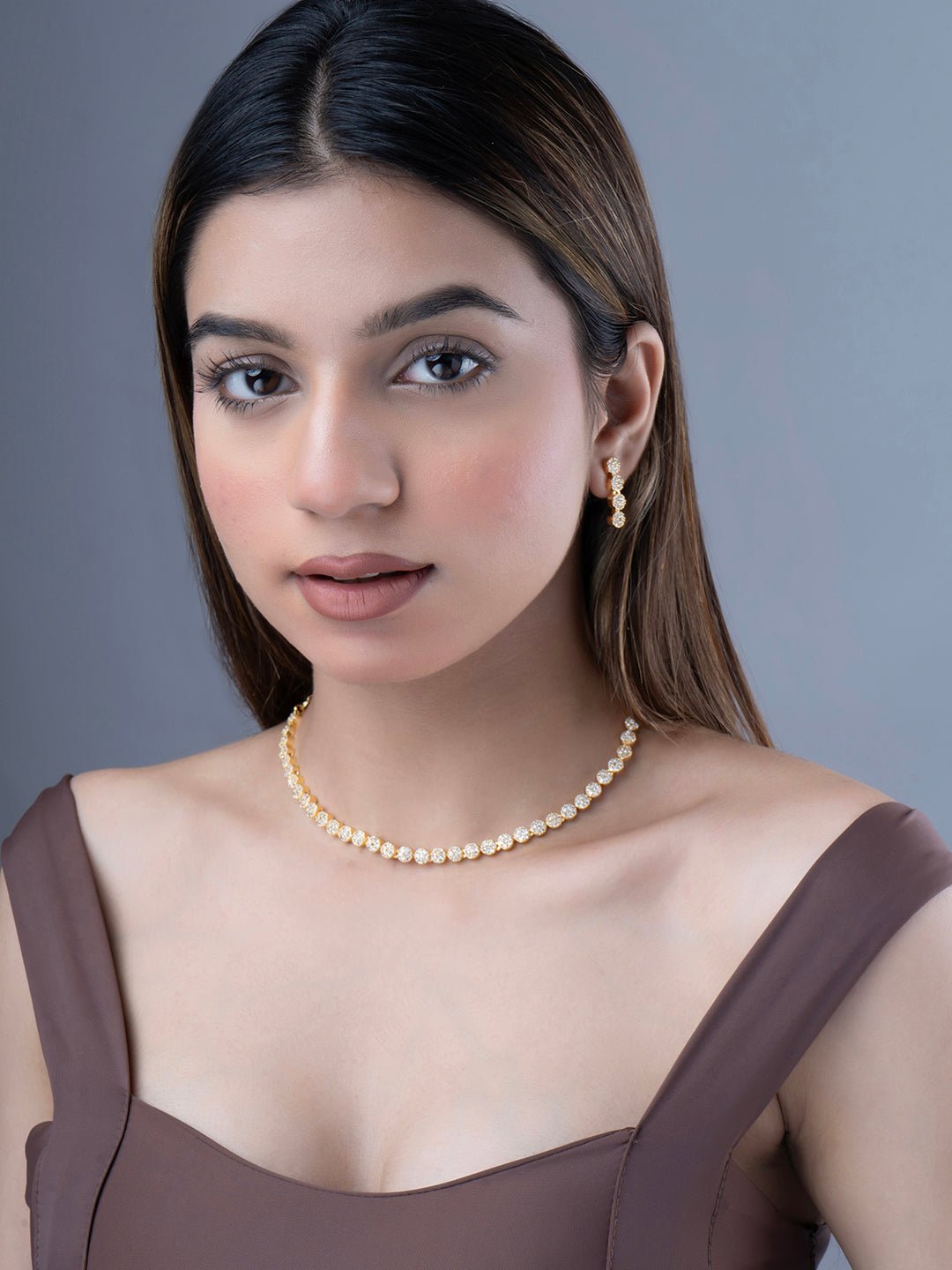 Necklace - Orchid Symphony Gold Plated Necklace - Opal Touch