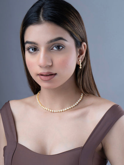 Necklace - Orchid Symphony Gold Plated Necklace - Opal Touch