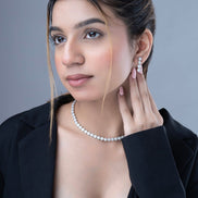 Necklace - Orchid Symphony Rhodium Necklace - Opal Touch