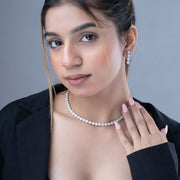 Necklace - Orchid Symphony Rhodium Necklace - Opal Touch