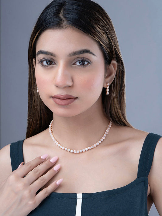 Necklace - Orchid Symphony Rose Gold Necklace - Opal Touch