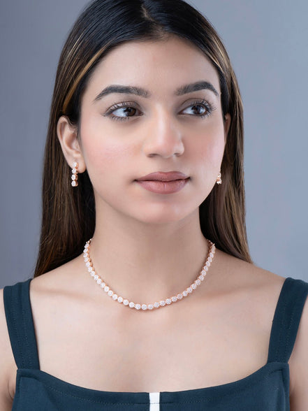 Necklace - Orchid Symphony Rose Gold Necklace - Opal Touch