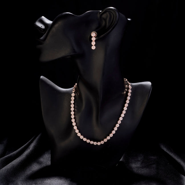 Necklace - Orchid Symphony Rose Gold Necklace - Opal Touch