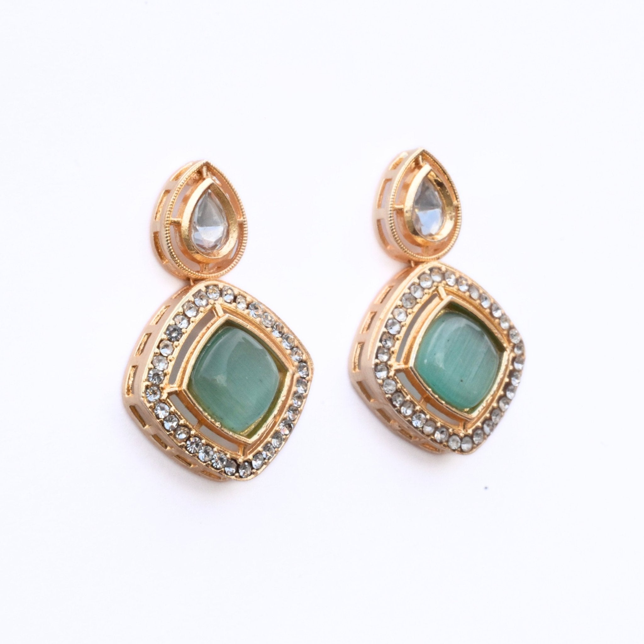 Locket Set - Ornate Elegance Gold Plated Locket Set - Opal Touch
