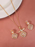 Locket Set - Ornate Elegance Gold Plated Locket Set - Opal Touch