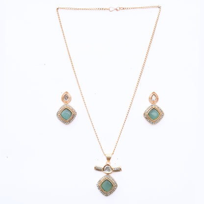 Locket Set - Ornate Elegance Gold Plated Locket Set - Opal Touch