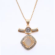 Locket Set - Ornate Elegance Gold Plated Locket Set - Opal Touch