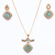 Locket Set - Ornate Elegance Gold Plated Locket Set - Opal Touch