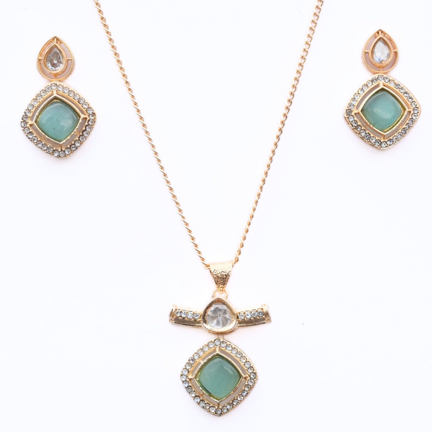 Locket Set - Ornate Elegance Gold Plated Locket Set - Opal Touch