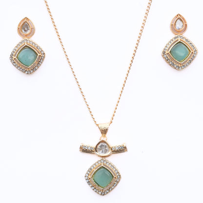 Locket Set - Ornate Elegance Gold Plated Locket Set - Opal Touch