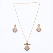 Locket Set - Ornate Elegance Gold Plated Locket Set - Opal Touch