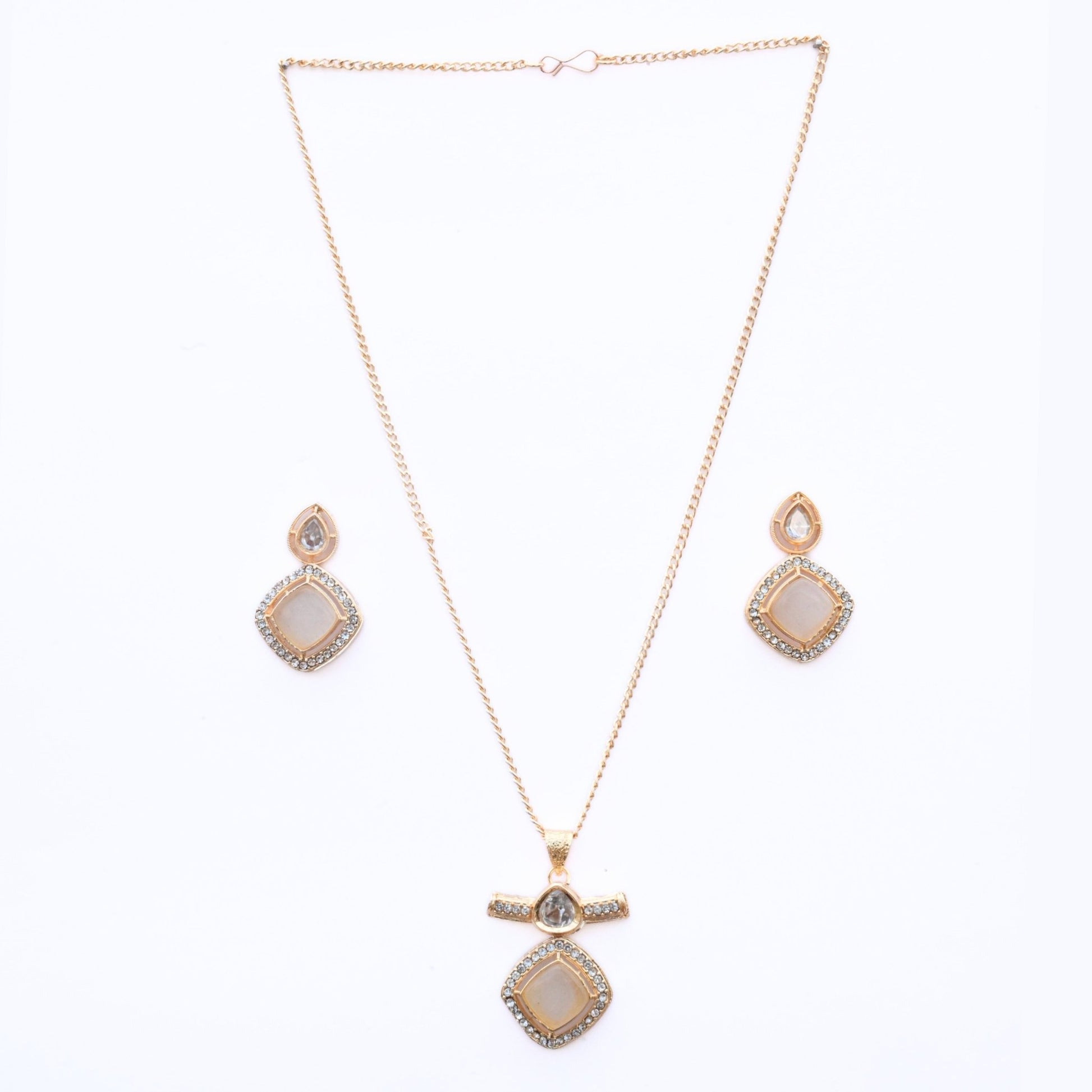 Locket Set - Ornate Elegance Gold Plated Locket Set - Opal Touch