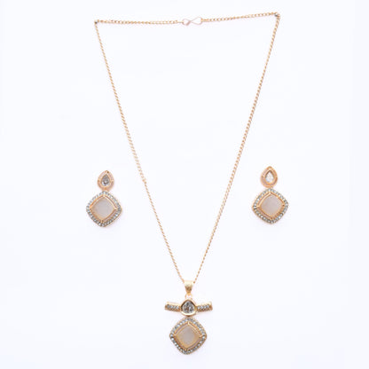 Locket Set - Ornate Elegance Gold Plated Locket Set - Opal Touch