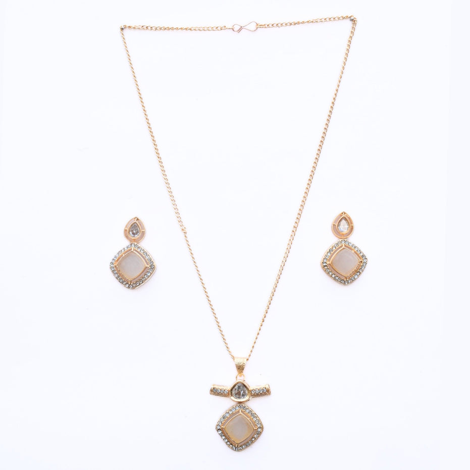 Locket Set - Ornate Elegance Gold Plated Locket Set - Opal Touch