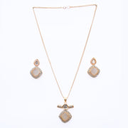 Locket Set - Ornate Elegance Gold Plated Locket Set - Opal Touch