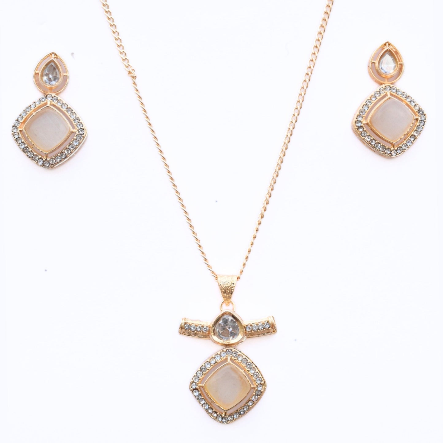 Locket Set - Ornate Elegance Gold Plated Locket Set - Opal Touch