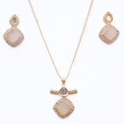 Locket Set - Ornate Elegance Gold Plated Locket Set - Opal Touch