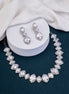 Necklace - Oval Cut CZ Necklace Set - Opal Touch