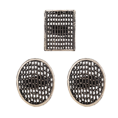 Opal Touch - Oxidized Adjustable 3 Rings Combo - Ring