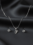 P' Initial Necklace and Cubic Zirconia Stud Earrings Set (Pack of 2) - Opal Touch