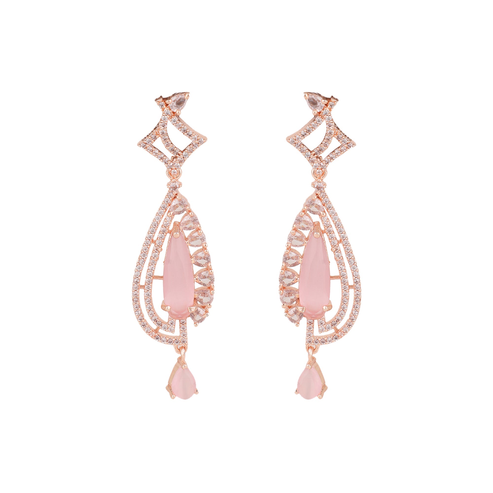 Opal Touch - Pastel Pink Stud Earrings - Earrings