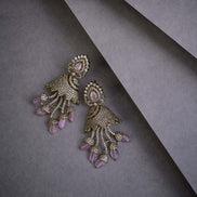 Peacock Design Mehendi Plated Dangle Earrings - Opal Touch