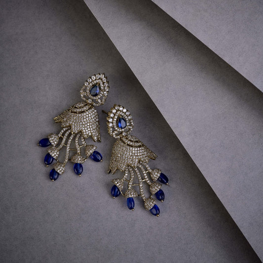 Peacock Design Mehendi Plated Dangle Earrings - Opal Touch