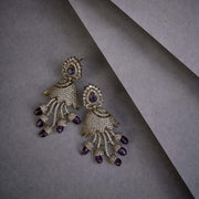 Peacock Design Mehendi Plated Dangle Earrings - Opal Touch