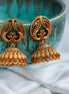 Jhumka - Peacock Style Matte Plated Jhumka - Opal Touch