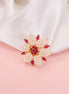 Ring - Pearl and Ruby Floral Ring - Opal Touch
