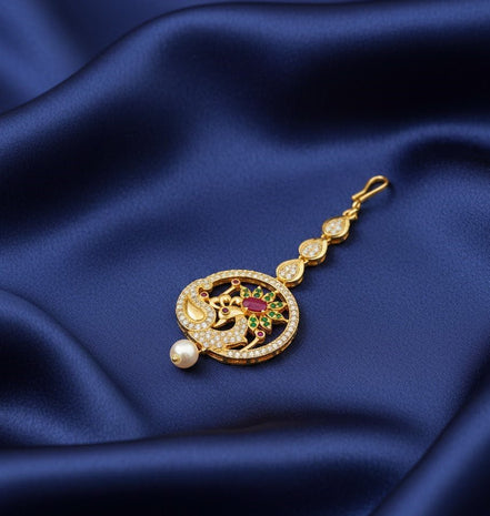 Pearl Elegance Gold Plated Tika - Opal Touch