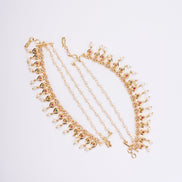 Kaan Chain - Pearl - Encrusted Golden Floral Delight - Opal Touch