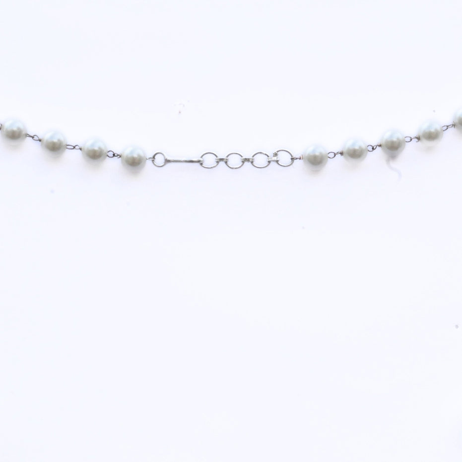 Necklace - Pearl Mirage Rhodium Plated Necklace - Opal Touch