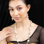 Necklace - Pearl Mirage Rhodium Plated Necklace - Opal Touch