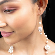 Necklace - Pearl Mirage Rhodium Plated Necklace - Opal Touch