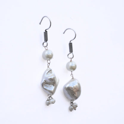 Necklace - Pearl Mirage Rhodium Plated Necklace - Opal Touch