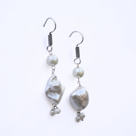 Necklace - Pearl Mirage Rhodium Plated Necklace - Opal Touch