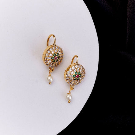 Earrings - Pearl Petals Gold Plated Earrings - Opal Touch