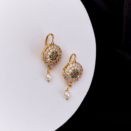 Earrings - Pearl Petals Gold Plated Earrings - Opal Touch