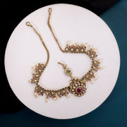 Matha Patti - Pearl Whirl Matte Black Plated Matha Patti - Opal Touch