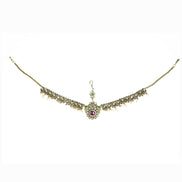 Matha Patti - Pearl Whirl Matte Black Plated Matha Patti - Opal Touch