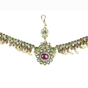 Matha Patti - Pearl Whirl Matte Black Plated Matha Patti - Opal Touch