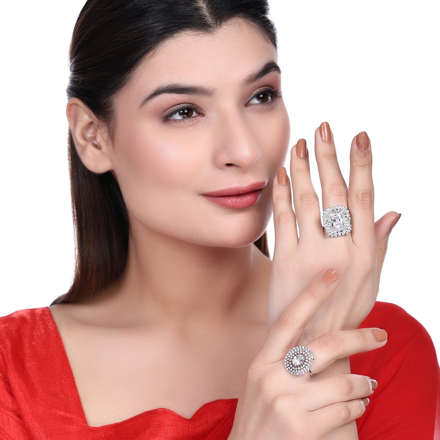 Opal Touch - Pearl Whisper Brass Ring - Ring