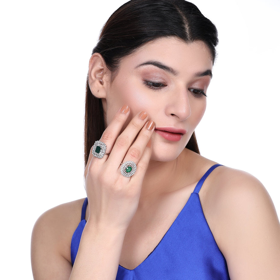 Opal Touch - Pearl Whisper Brass Ring - Ring