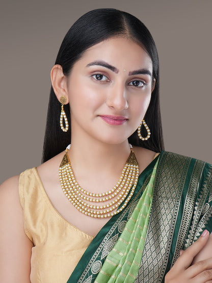 Necklace - Peora Gold Plated Necklace Set - Opal Touch