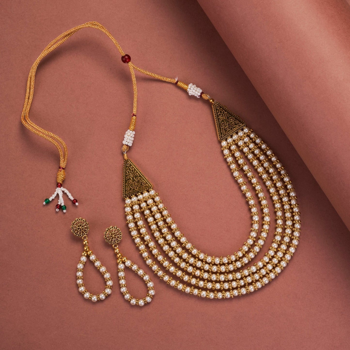 Necklace - Peora Gold Plated Necklace Set - Opal Touch