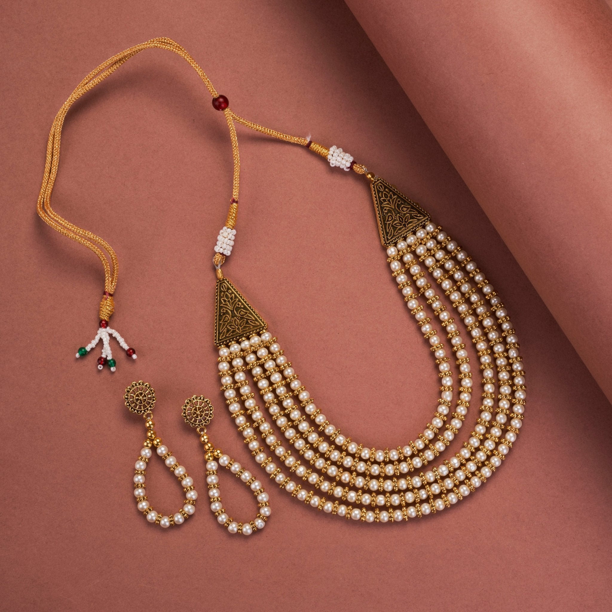 Necklace - Peora Gold Plated Necklace Set - Opal Touch