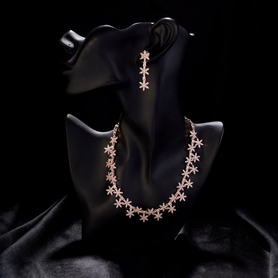Necklace - Petal Whisper Rose Gold Necklace - Opal Touch