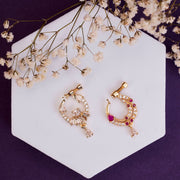 Nose Pin - Pleasurable Gold Plated Combo Nose Pin - Opal Touch